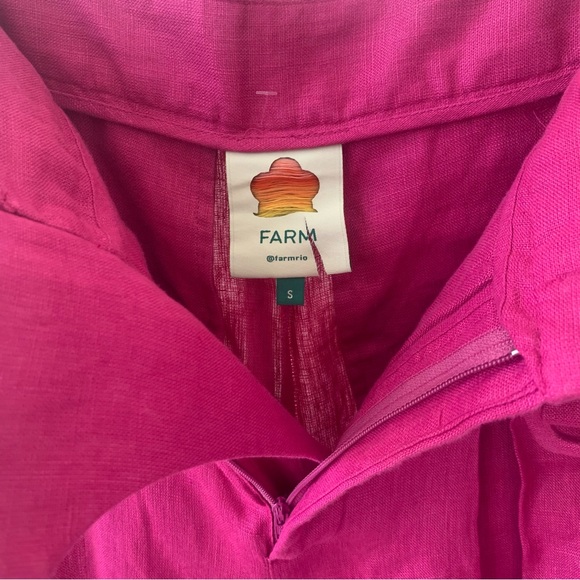 NWOT Farm Rio Pink 100% Linen Pants Size XS - Picture 8 of 9